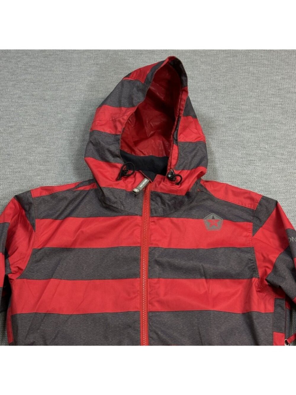 Sessions Terrain Snowboard Coat Womens Size S Recco Jane Heather Red Gray Stripe - Picture 16 of 16